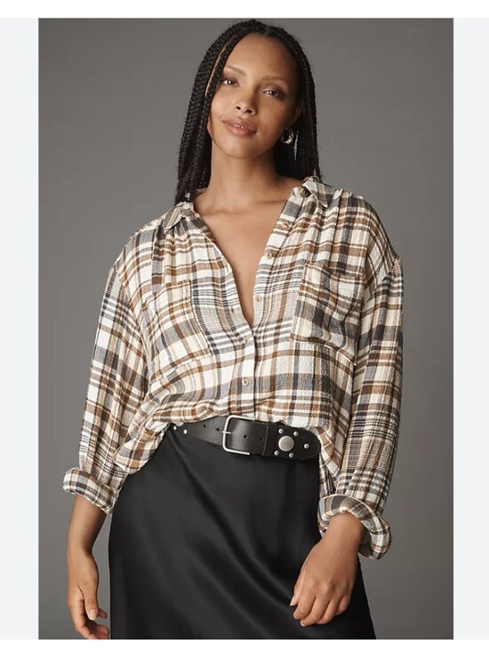 Anthropologie Tops - Anthropologie plaid long sleeve